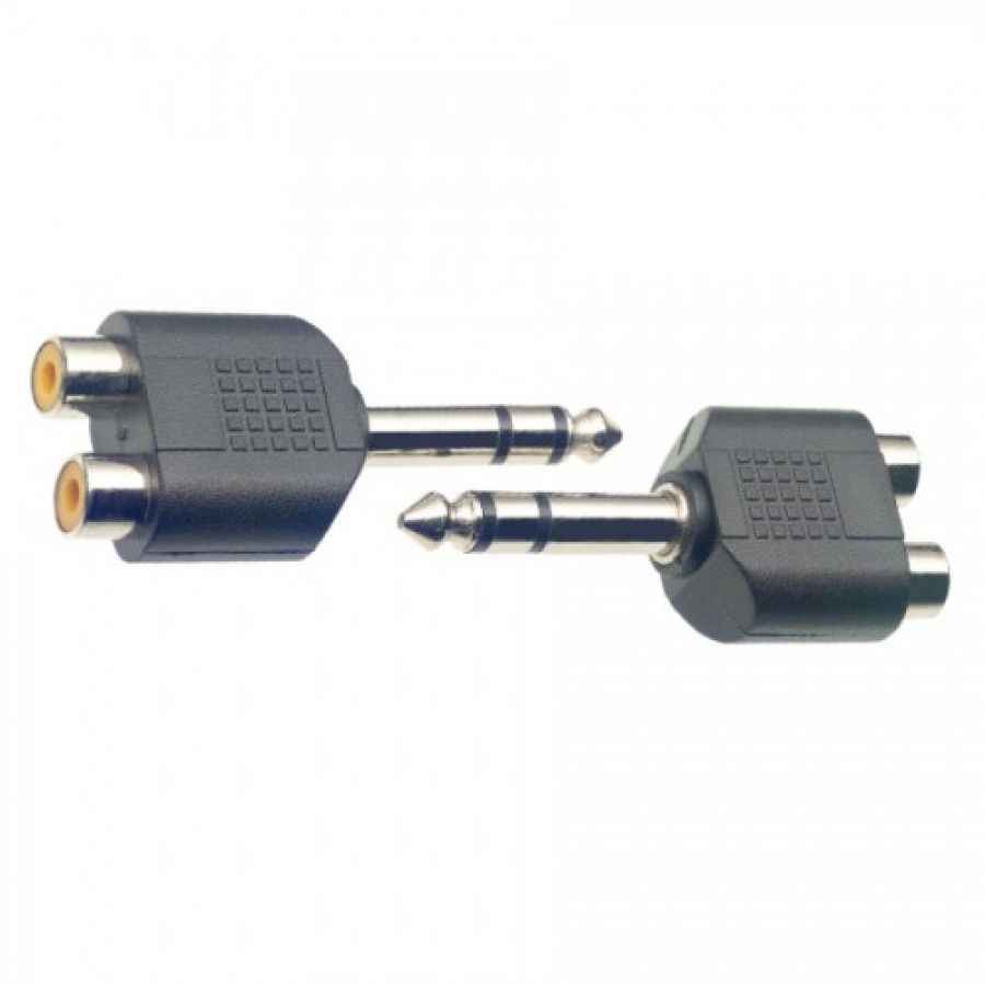 Stagg AC-2CFPMSH Audio Adapter, RCA Stereo Female to 6.3mm Stereo Jack Male, 2-Pack